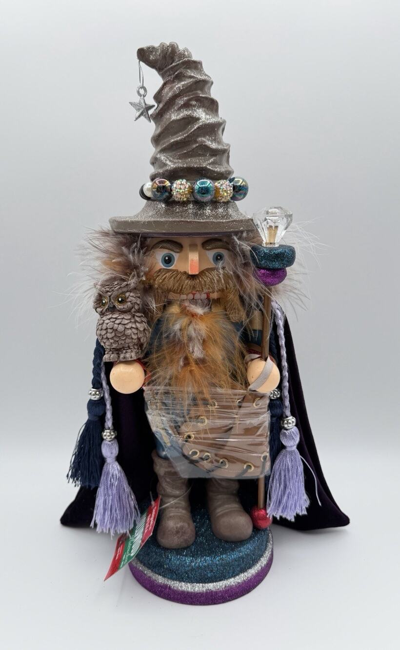 Kurt Adler Hollywood Nutcracker Wizard with Owl 15” Designed By Holly Adler